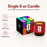 Collectible candle with FIFA branding and a colorful box packaging on a white background.