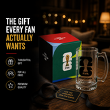 FIFA-themed mug and packaging on a wooden surface with decorative lighting in the background.