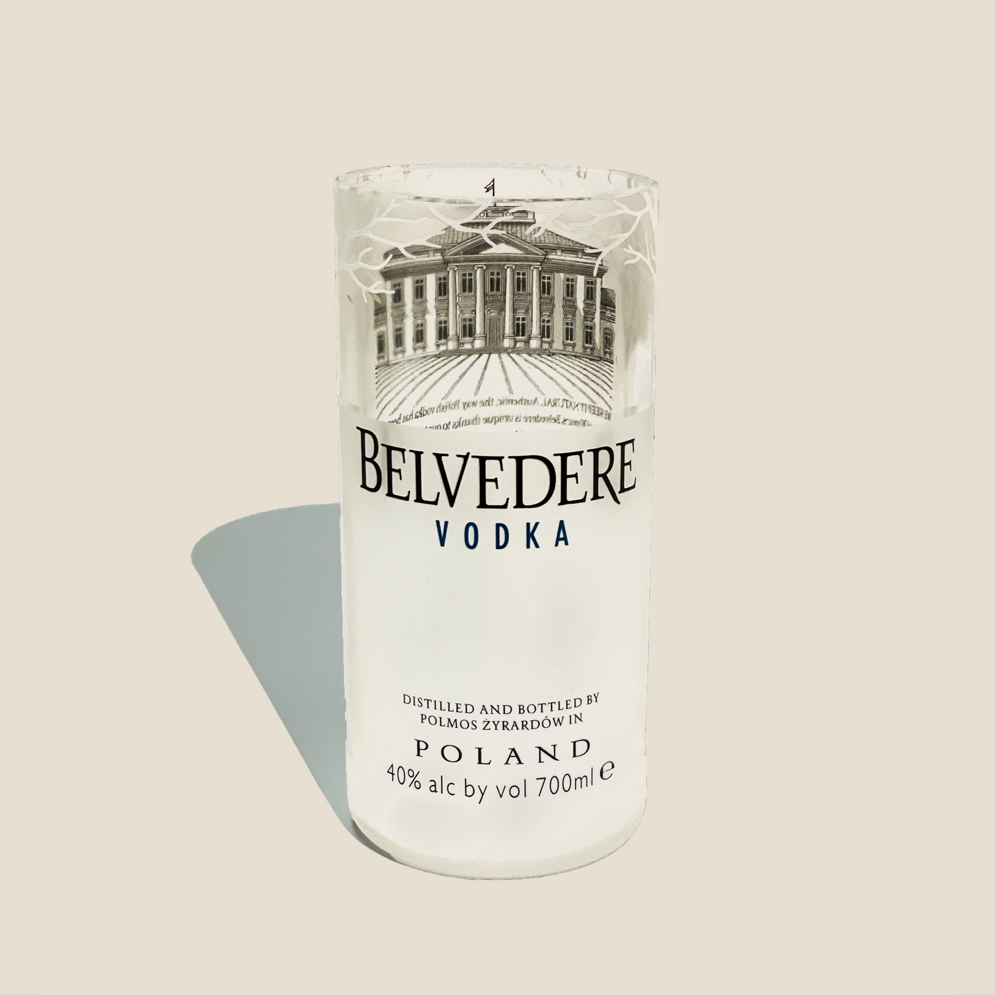 Eco-friendly gifts made with recyclable glassware, Upcycled Belvedere Vodka Drinking Glasses