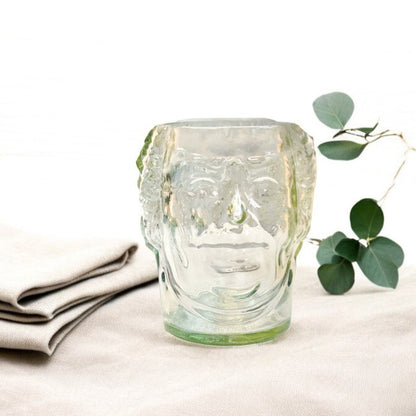 Eco-friendly gifts made with recyclable glassware, Old Monk Drinking Glass Skull