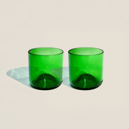 Eco-friendly gifts made with recyclable glassware, Wine Green glasses 9 oz