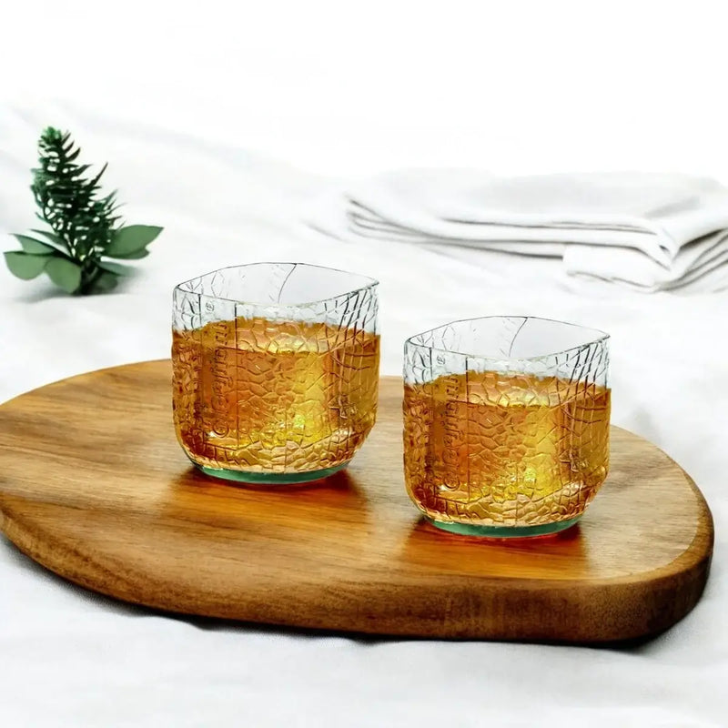Two Custom Glasses of Old Monk Rum